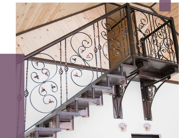 Кованые лестницы в Рославле от 80153 руб. под ключ