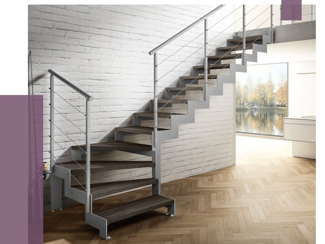 Г-образные лестницы под ключ в Рославле от 37251 руб. | ПРОЛЁТ-Рлв