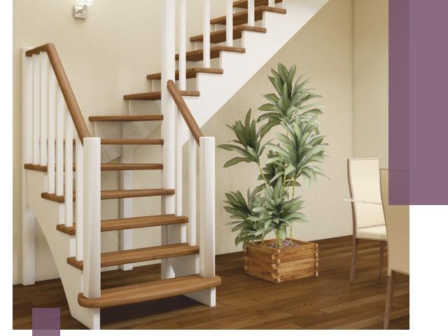 Г-образные лестницы под ключ в Рославле — изготовление и монтаж