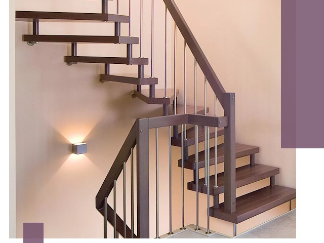 Изготовление лестниц на больцах в Рославле под ключ