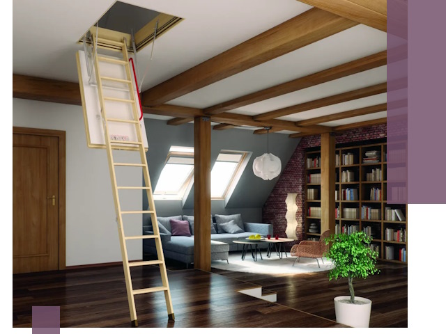 Чердачные лестницы под ключ в Рославле: изготовление и монтаж