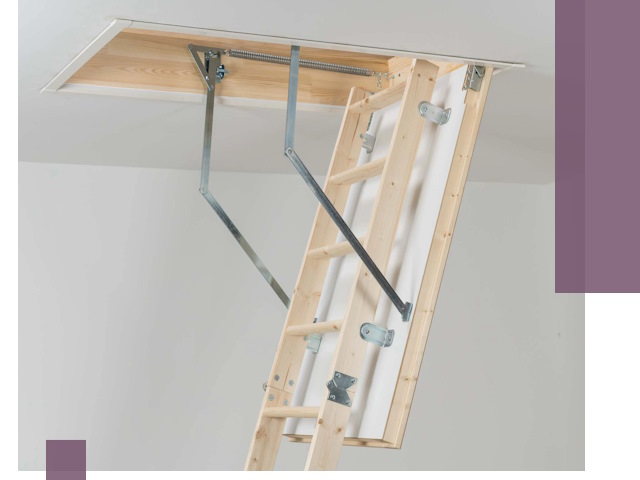 Установка чердачной лестницы под ключ в Рославле