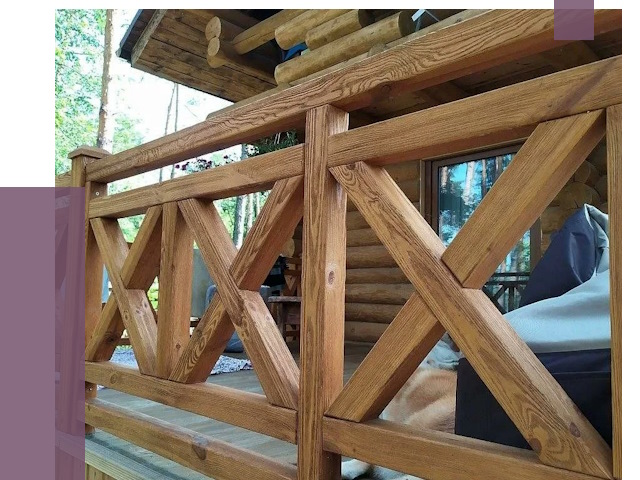 Деревянные перила под ключ в Рославле от 7707 руб. 