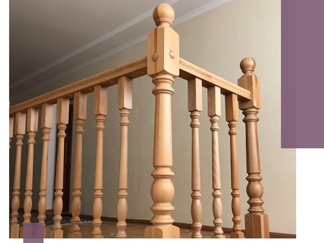 Деревянные перила на заказ в Рославле: монтаж и изготовление