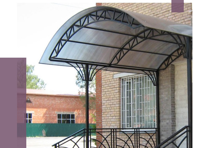 Металлические навесы и козырьки в Рославле от 12845 руб.