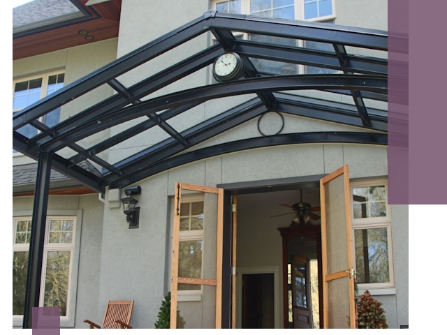 Изготовление и монтаж навесов и козырьков в Рославле