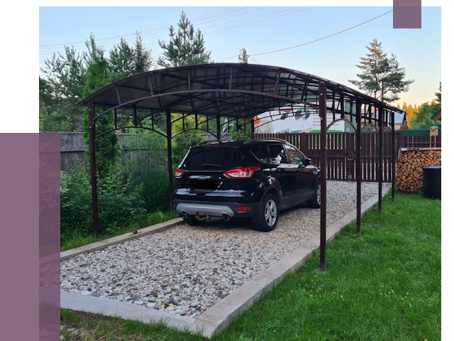 Навесы для автомобиля в Рославле от 13205 руб.  | ПРОЛЁТ-Рлв