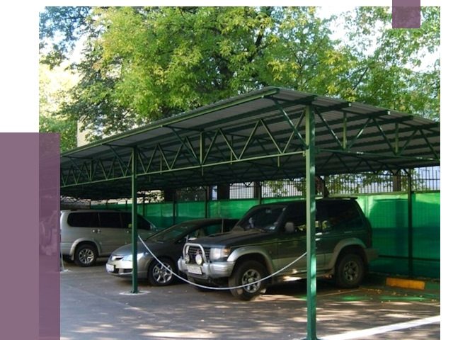 Навесы для парковки в Рославле от 80667 руб. заказать | ПРОЛЁТ-Рлв