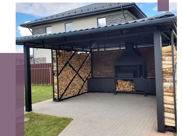 Навесы для барбекю в Рославле от 12794 руб. под ключ | ПРОЛЁТ-Рлв