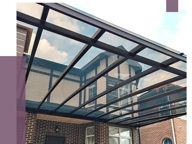 Навесы из поликарбоната в Рославле от 8652 руб. под ключ — ПРОЛЁТ-Рлв