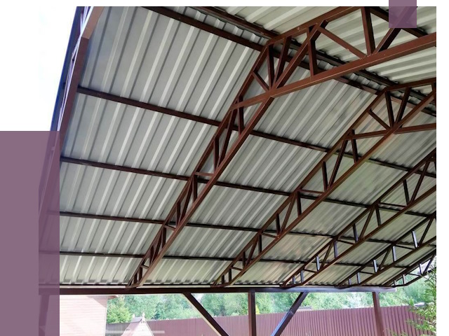 Навесы из профнастила в Рославле от 7399 руб. | ПРОЛЁТ-Рлв