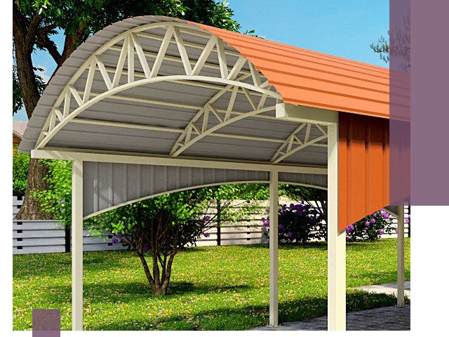 Навесы из профнастила под ключ в Рославле — установка и монтаж