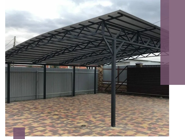 Металлические навесы под ключ в Рославле — изготовление и монтаж