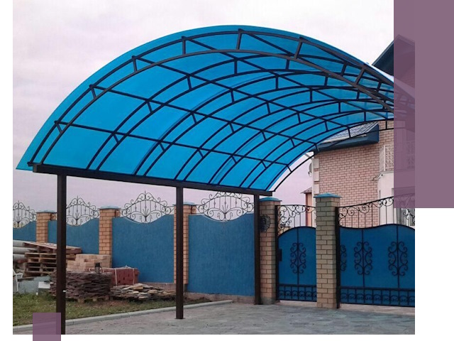 Арочные навесы под ключ в Рославле — изготовление и монтаж