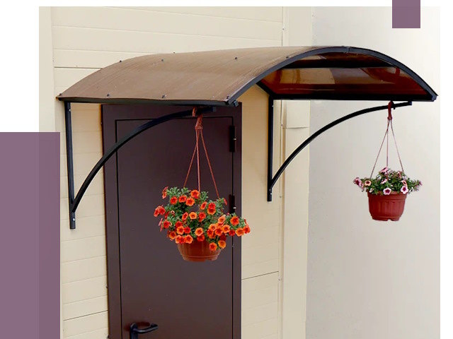 Козырьки над входом в Рославле от 14900 руб.  | ПРОЛЁТ-Рлв