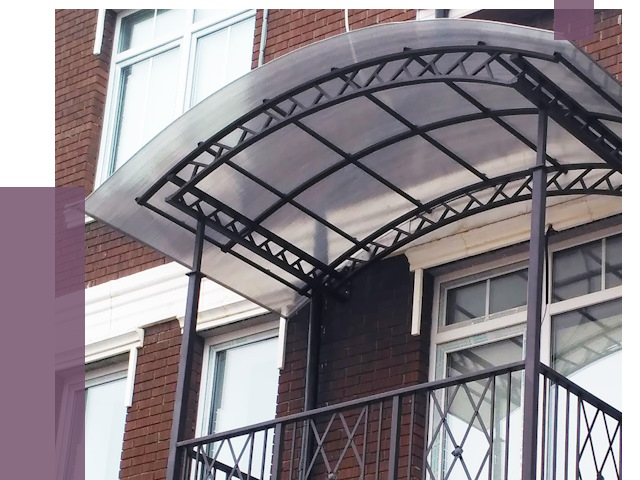 Козырьки над балконом в Рославле от 8683 руб.  | ПРОЛЁТ-Рлв