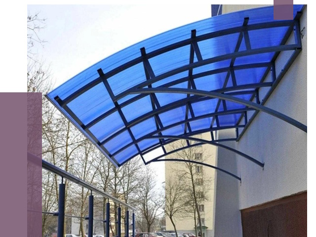 Козырьки из поликарбоната в Рославле от 4316 руб. под ключ | ПРОЛЁТ-Рлв