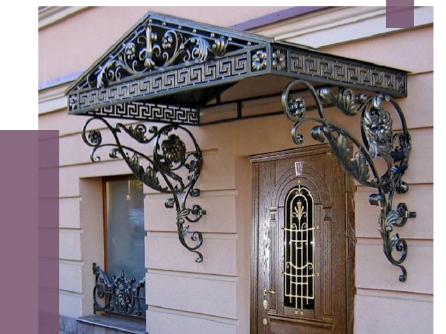 Кованые козырьки в Рославле под ключ от 12794 руб. — ПРОЛЁТ