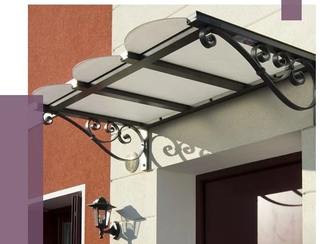 Односкатные козырьки в Рославле от 8426 руб.  | ПРОЛЁТ-Рлв