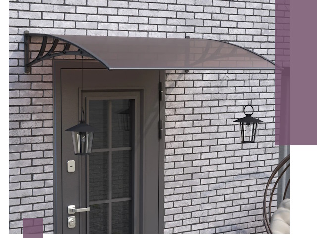 Недорогие козырьки и навесы под ключ в Рославле